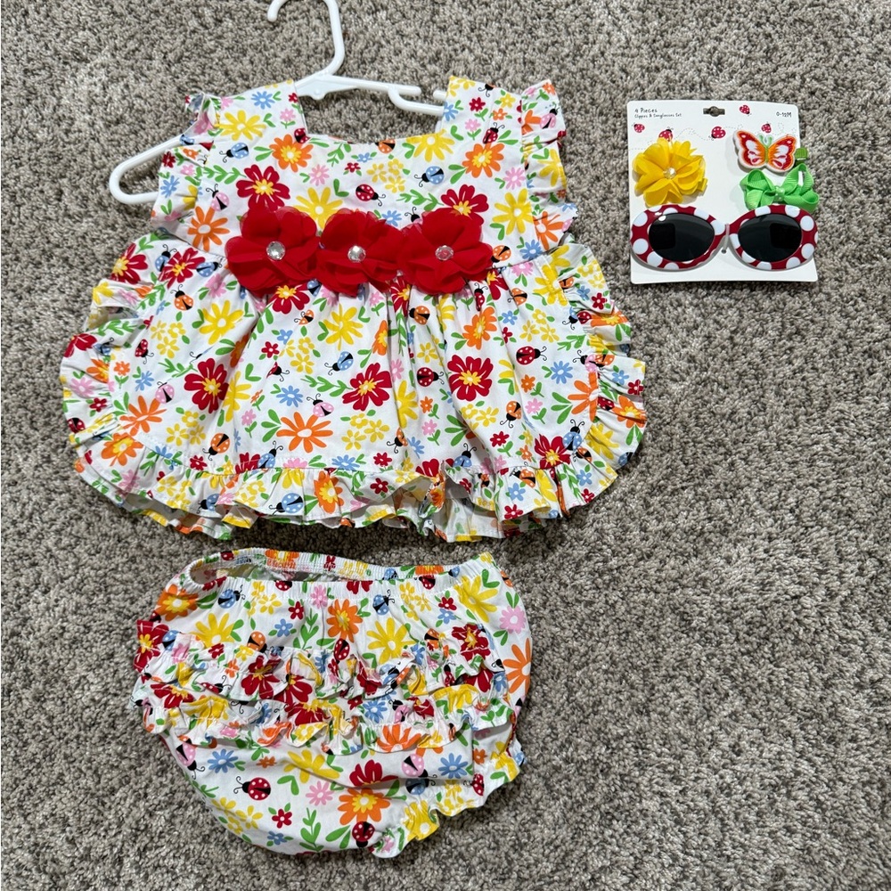 Red and Yellow Matching Sunglasses Set